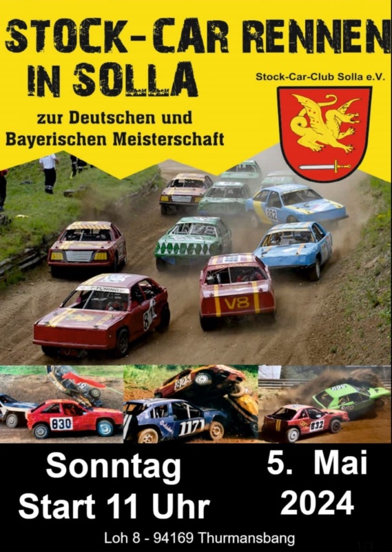 Flyer/Grafik zum Event: Stock-Car Rennen Solla 2024 am So., 05.05.2024