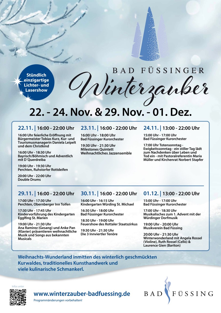 Flyer/Grafik zum Event: Bad Füssinger Winterzauber am Fr., 22.11.2024 - So., 01.12.2024