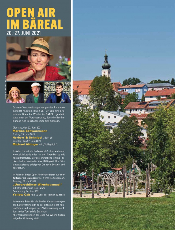 Flyer/Grafik zum Event: OPEN AIR im Bäreal Grafenau am So., 20.06.2021