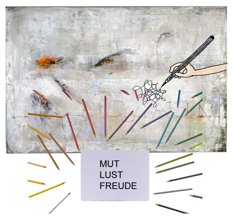 Flyer/Grafik zum Event: Kinderführung durch Landschaffen und Leibesflucht und freies Malen am So., 26.04.2026 von 10:00 bis 12:00 Uhr