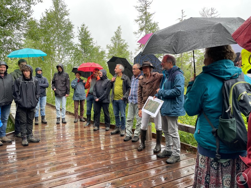 Bei einer Exkursion ins Finsterauer Filz erhielten die Teilnehmer Einblicke in die Renaturierungsmaßnahmen
