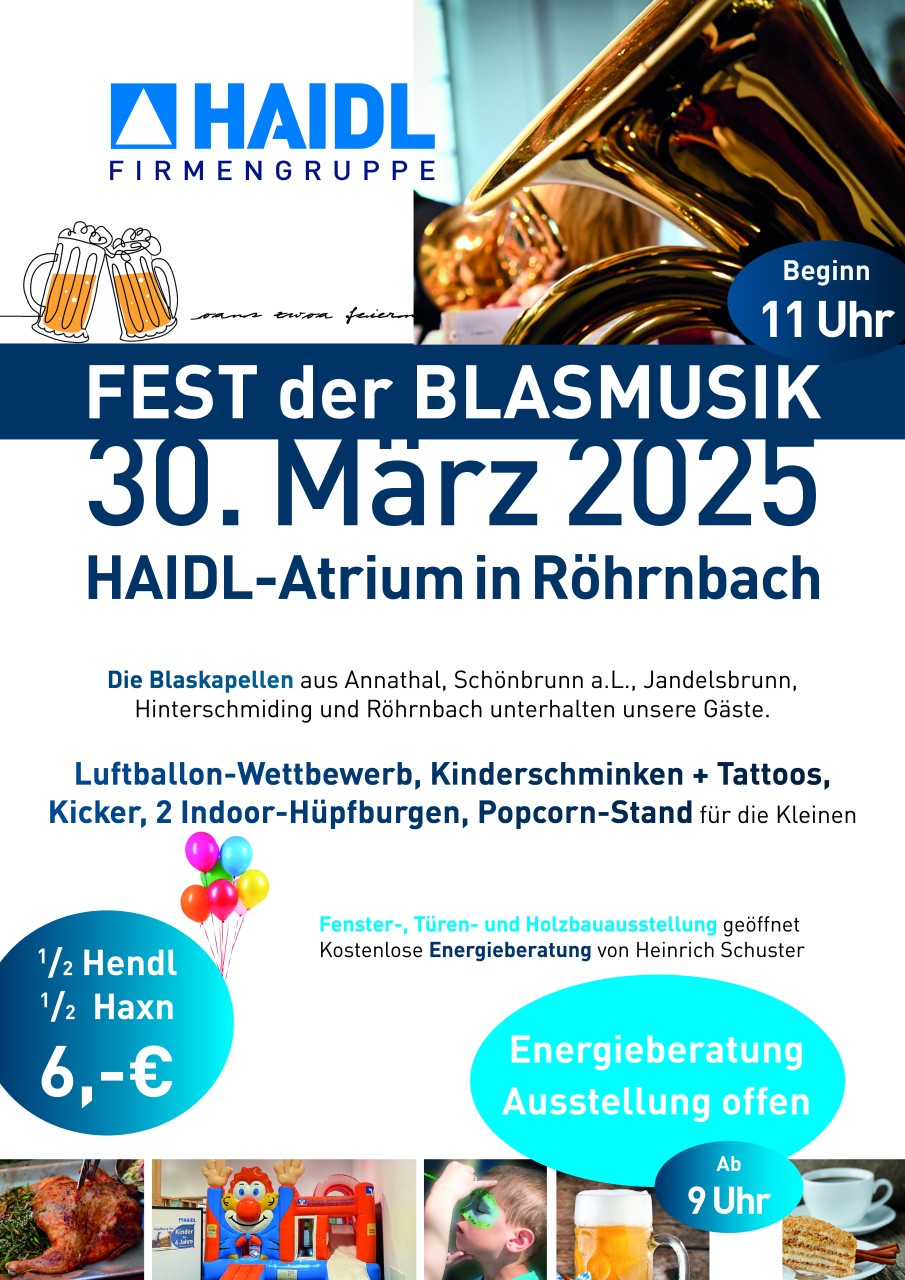 Flyer/Grafik zum Event: FEST der BLASMUSIK am So., 30.03.2025 ab 11:00 Uhr