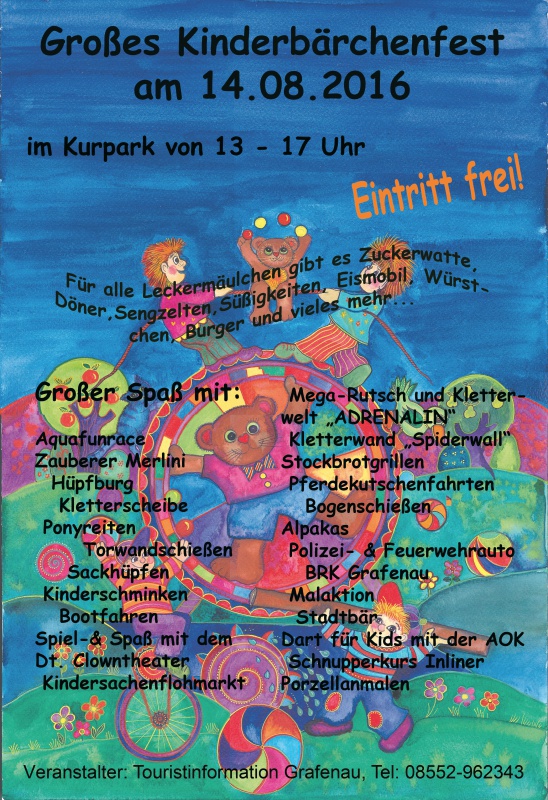 Flyer/Grafik zum Event: Kinderbärchenfest am So., 14.08.2016 ab 13:00 Uhr