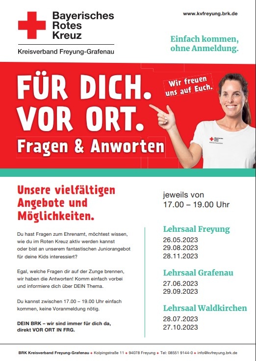 Flyer/Grafik zum Event: BRK Infoabende am Mo., 26.06.2023 ab 17:00 Uhr